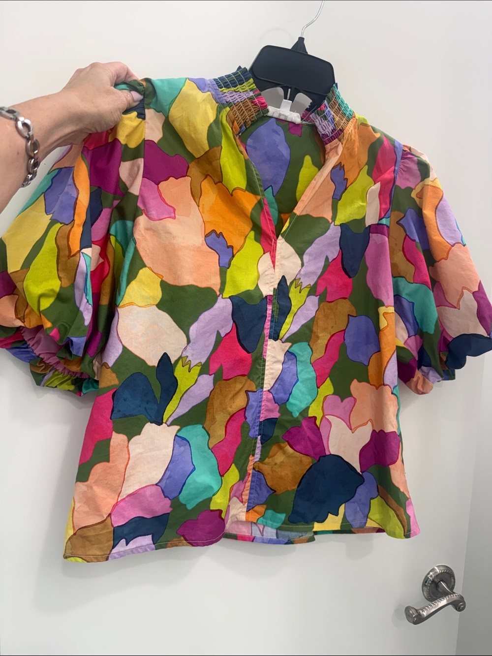 THML Alison Multicolor Puff-Sleeve Top - Picture 8 of 8